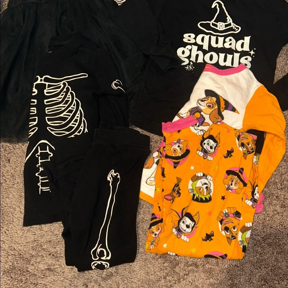 Toddler girl 2/3 Halloween dress top and PJ’s bundle